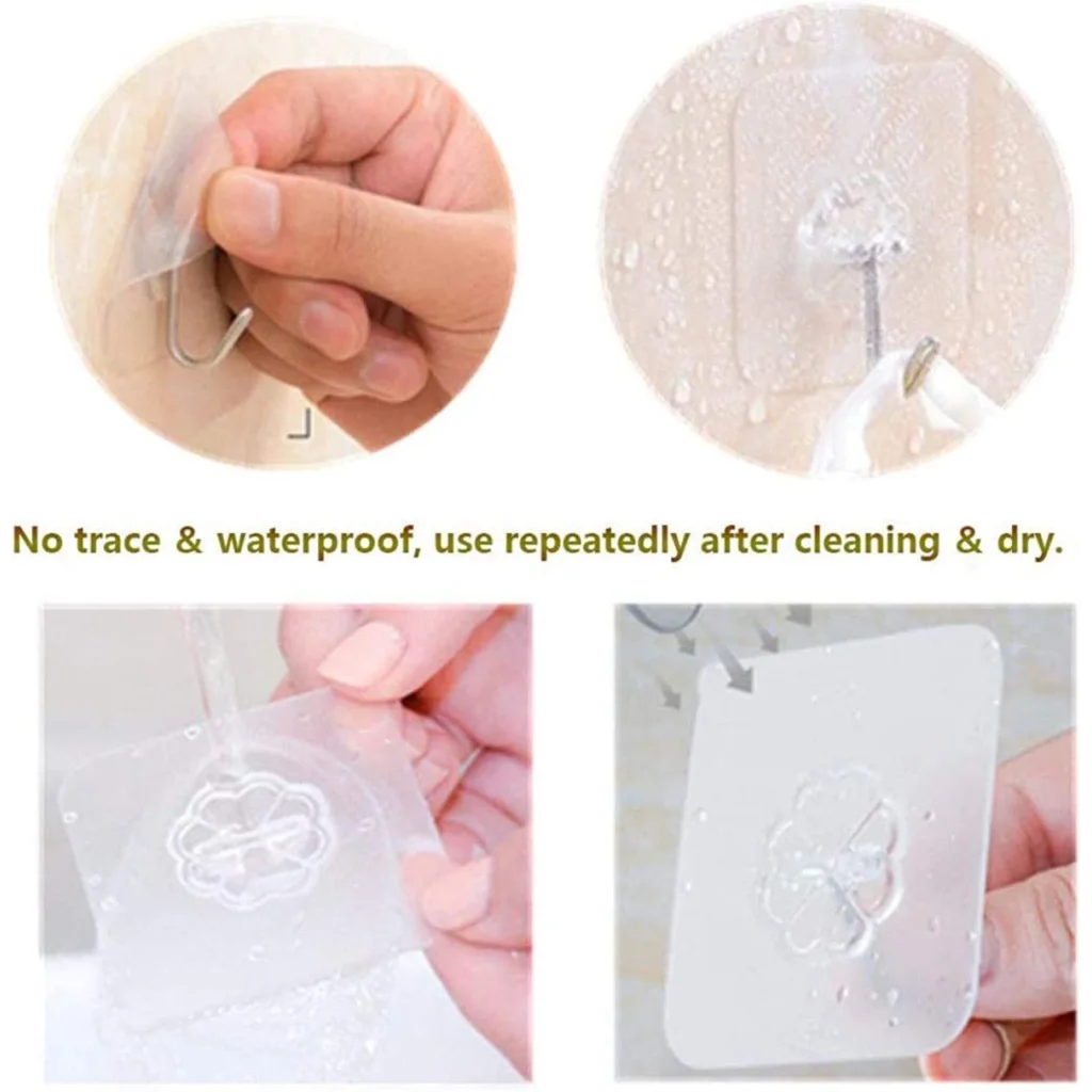 Heavy Duty Adhesive Hooks 24 Packs for Kitchen and Wall