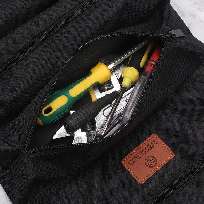 Heavy-Duty Canvas Tool Roll Up Bag & Organizer Tote