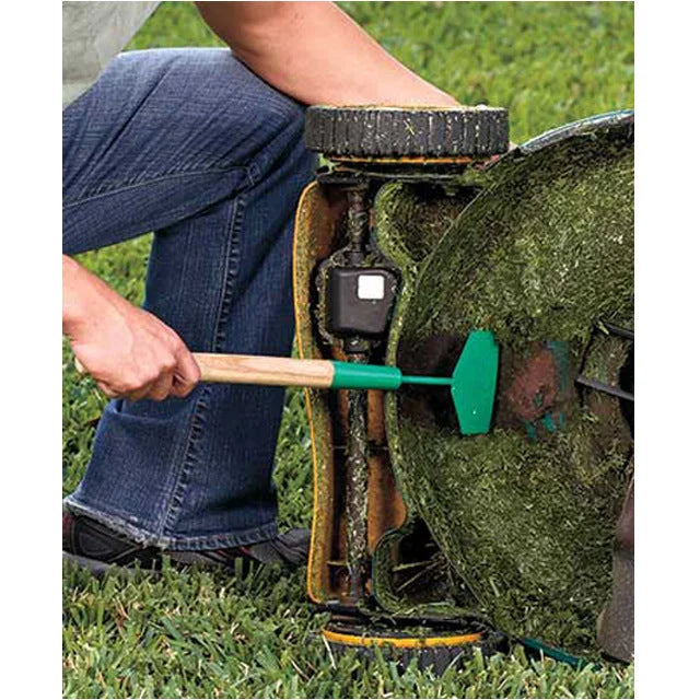Heavy-Duty Lawn Mower Deck Scraper - Long Handle Garden