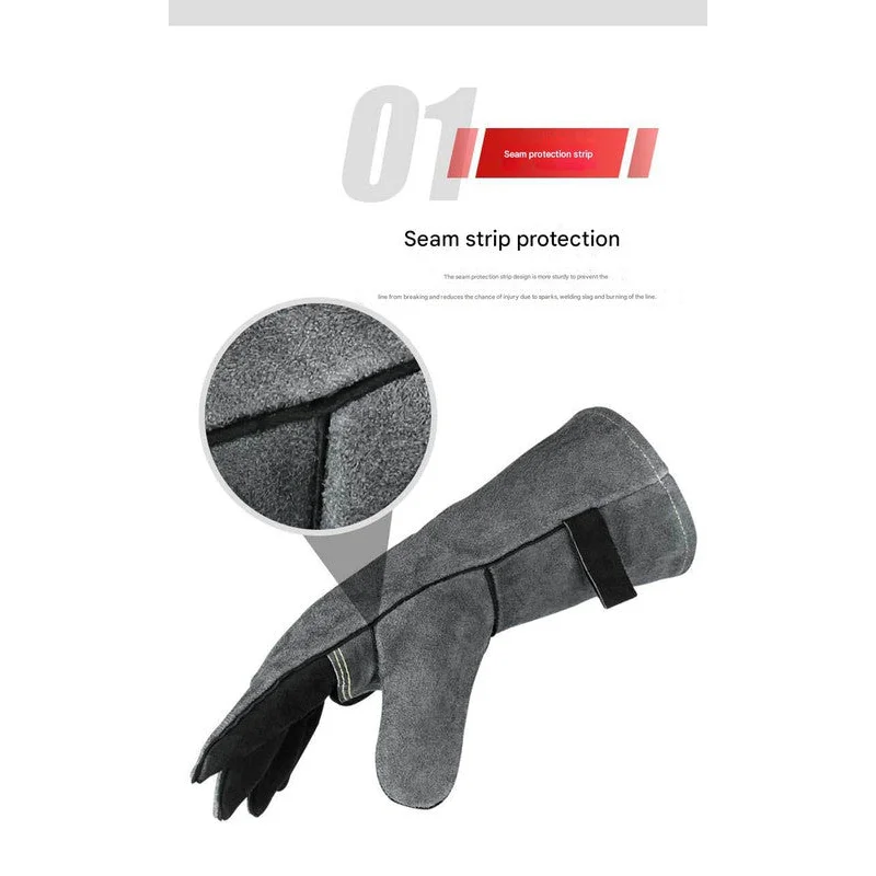 Heavy-Duty Leather Heat Resistant Gloves - 500°C BBQ