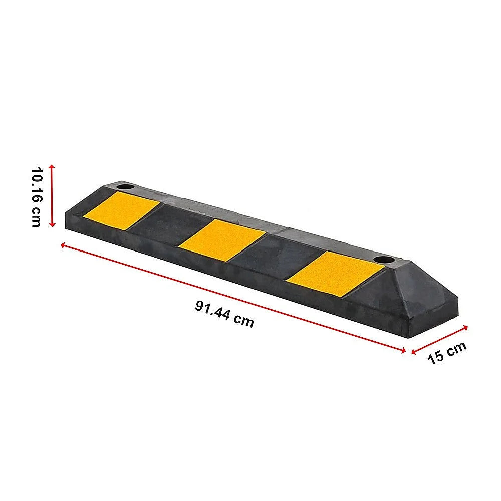 Heavy Duty Rubber Curb Parking Guide Wheel Driveway Stopper