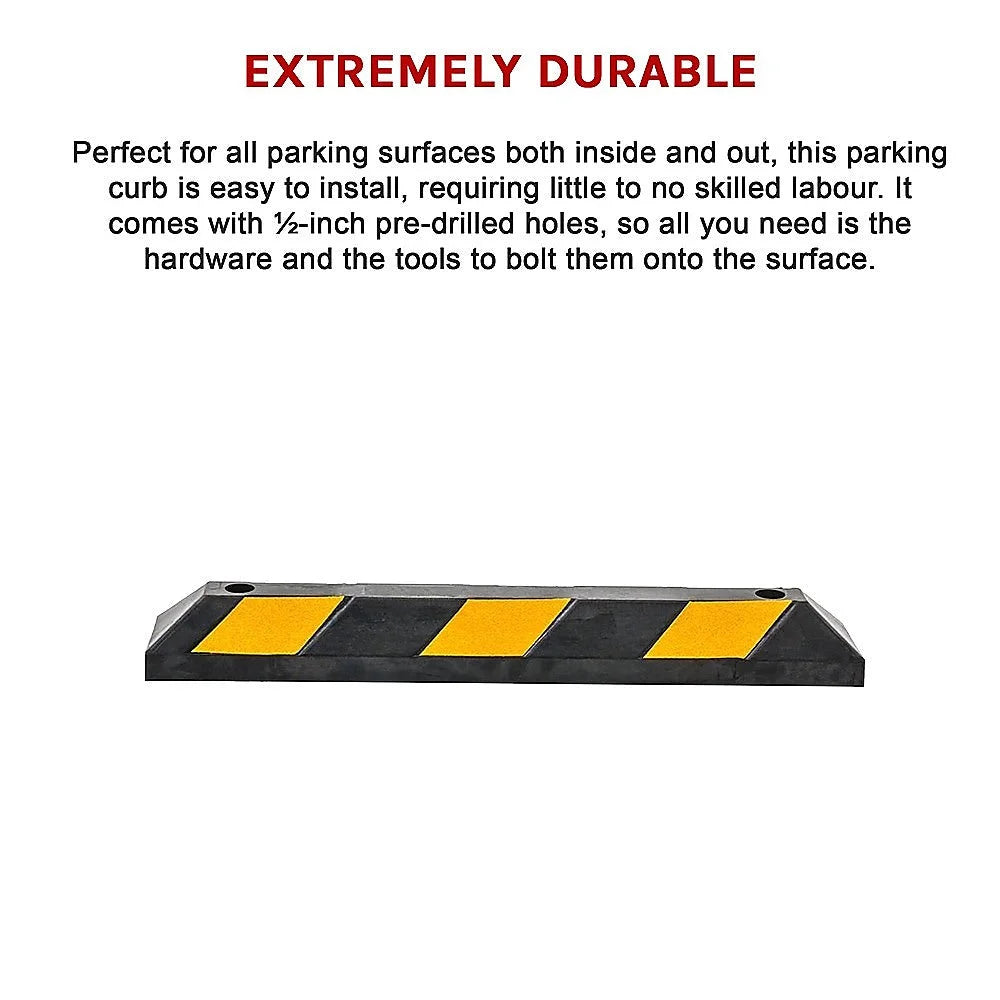 Heavy Duty Rubber Curb Parking Guide Wheel Driveway Stopper
