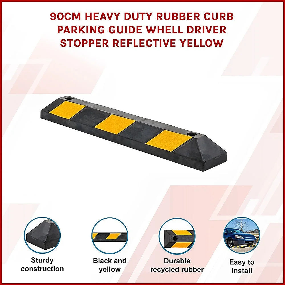 Heavy Duty Rubber Curb Parking Guide Wheel Driveway Stopper
