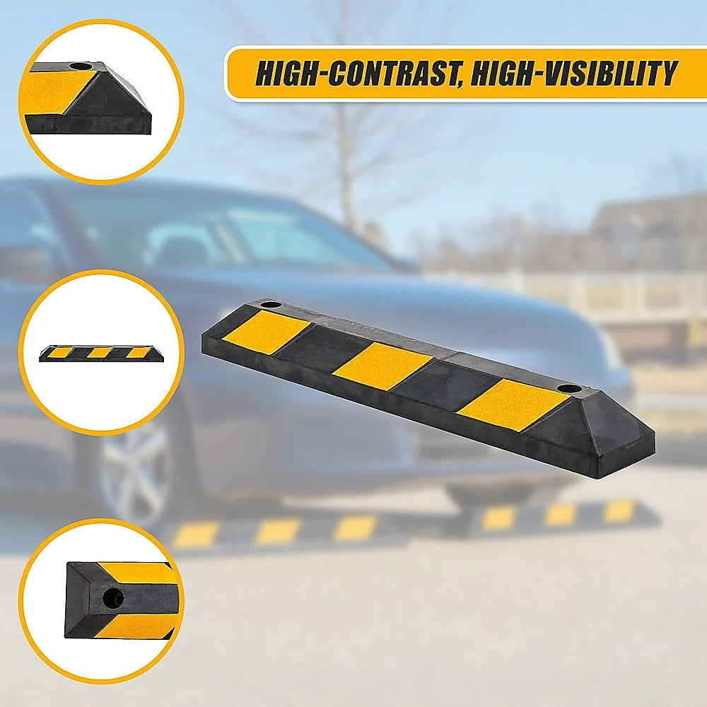 Heavy Duty Rubber Curb Parking Guide Wheel Driveway Stopper