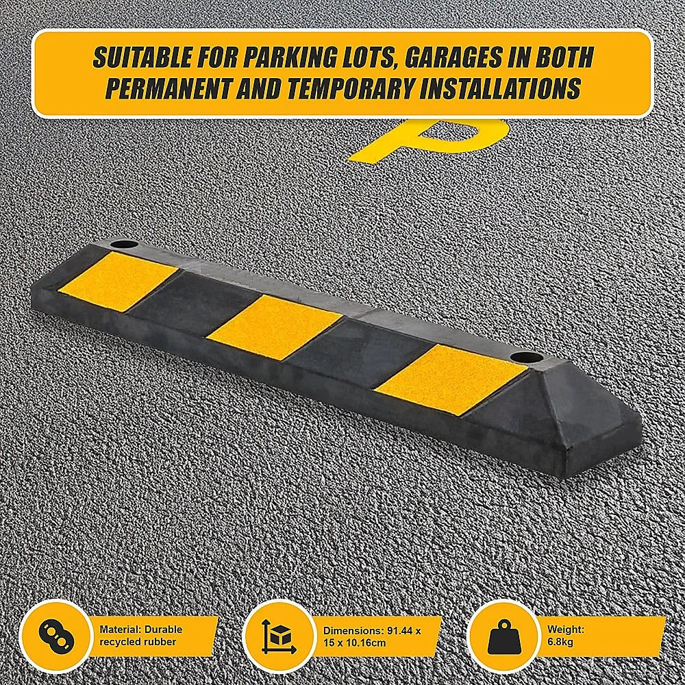 Heavy Duty Rubber Curb Parking Guide Wheel Driveway Stopper
