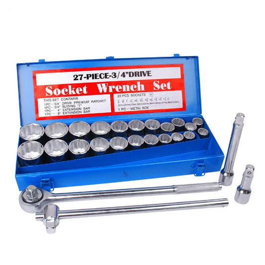Heavy Duty Socket Wrench Set 27Pc 3/4’’ Drive Metric