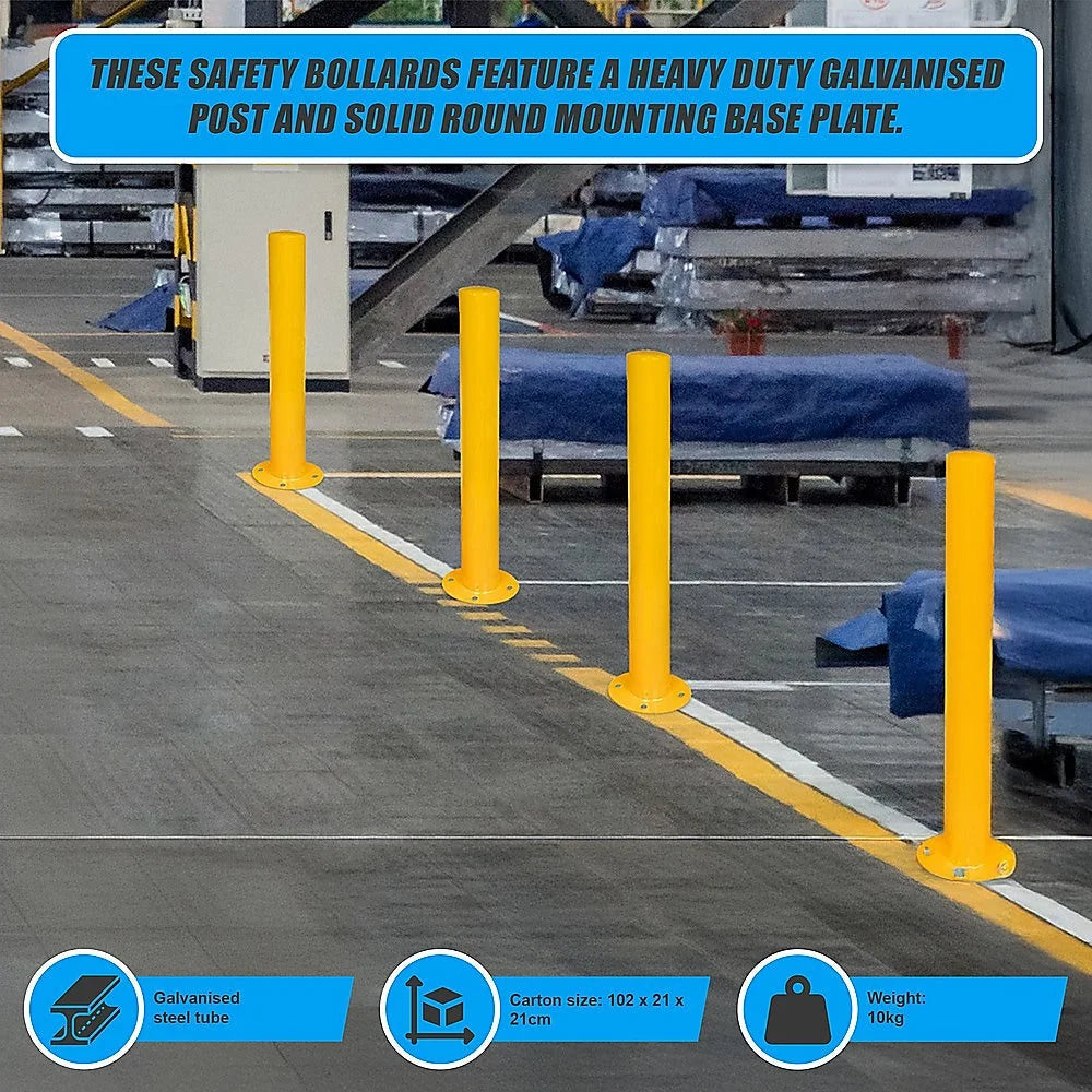 Heavy Duty Steel Bollard Post - Yellow - Others