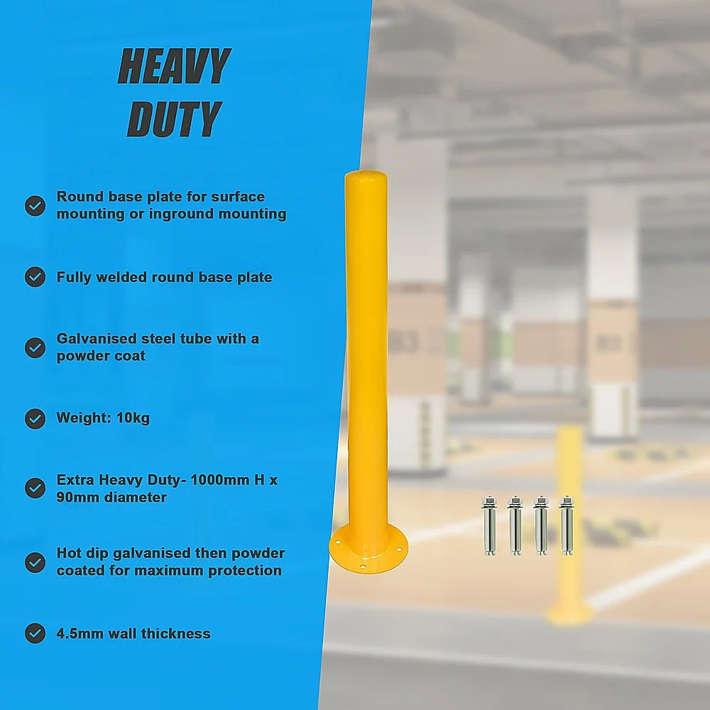 Heavy Duty Steel Bollard Post - Yellow - Others