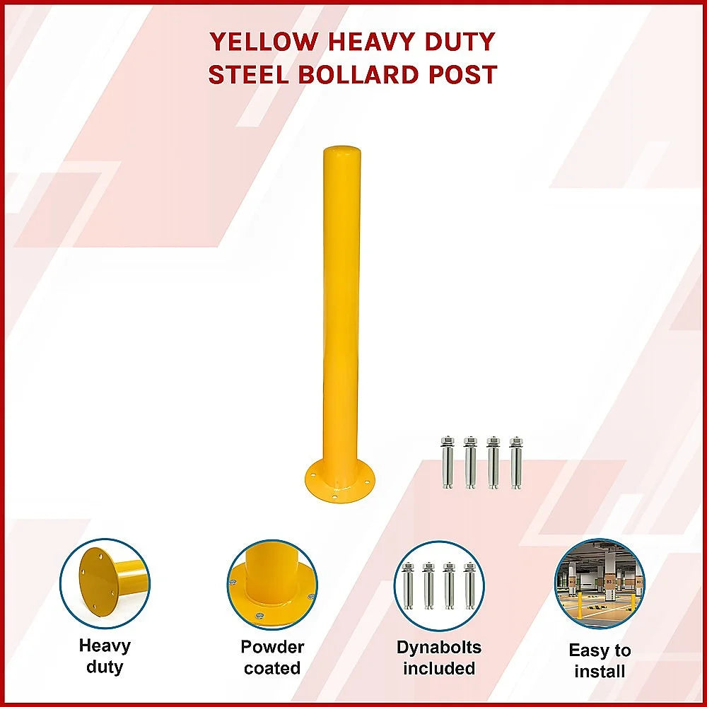 Heavy Duty Steel Bollard Post - Yellow - Others