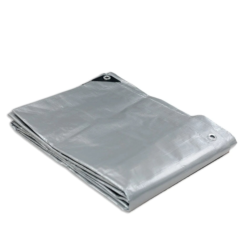Heavy Duty Tarp Silver Black Tarpaulin 6.1x7.3m - Outdoor