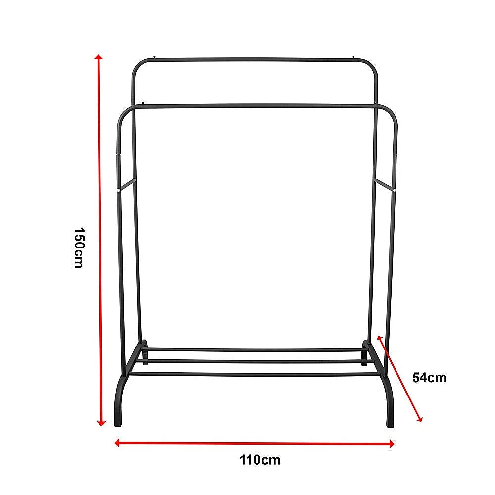 Heavy Metal Double Clothes Rail Hanging Rack Garment