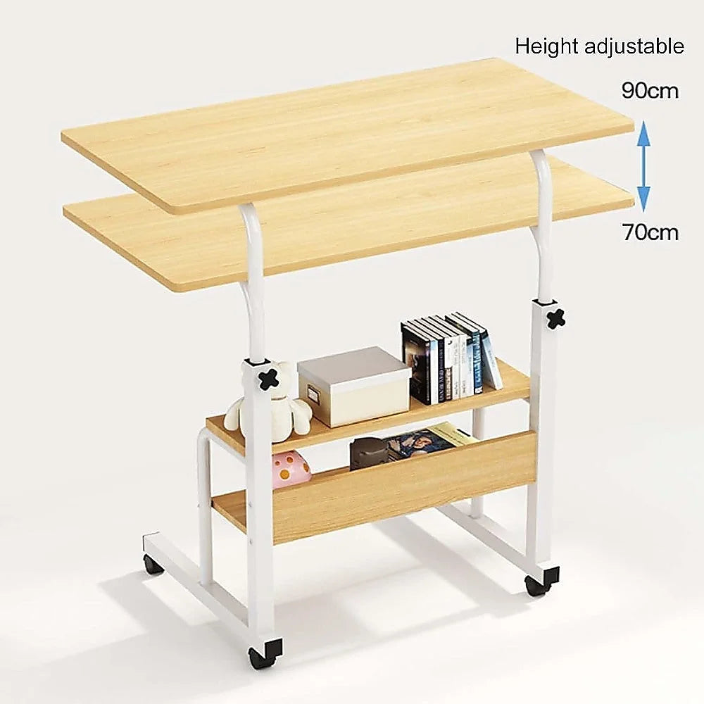 Height Adjustable Rolling Overbed Table – 60cm Mobile