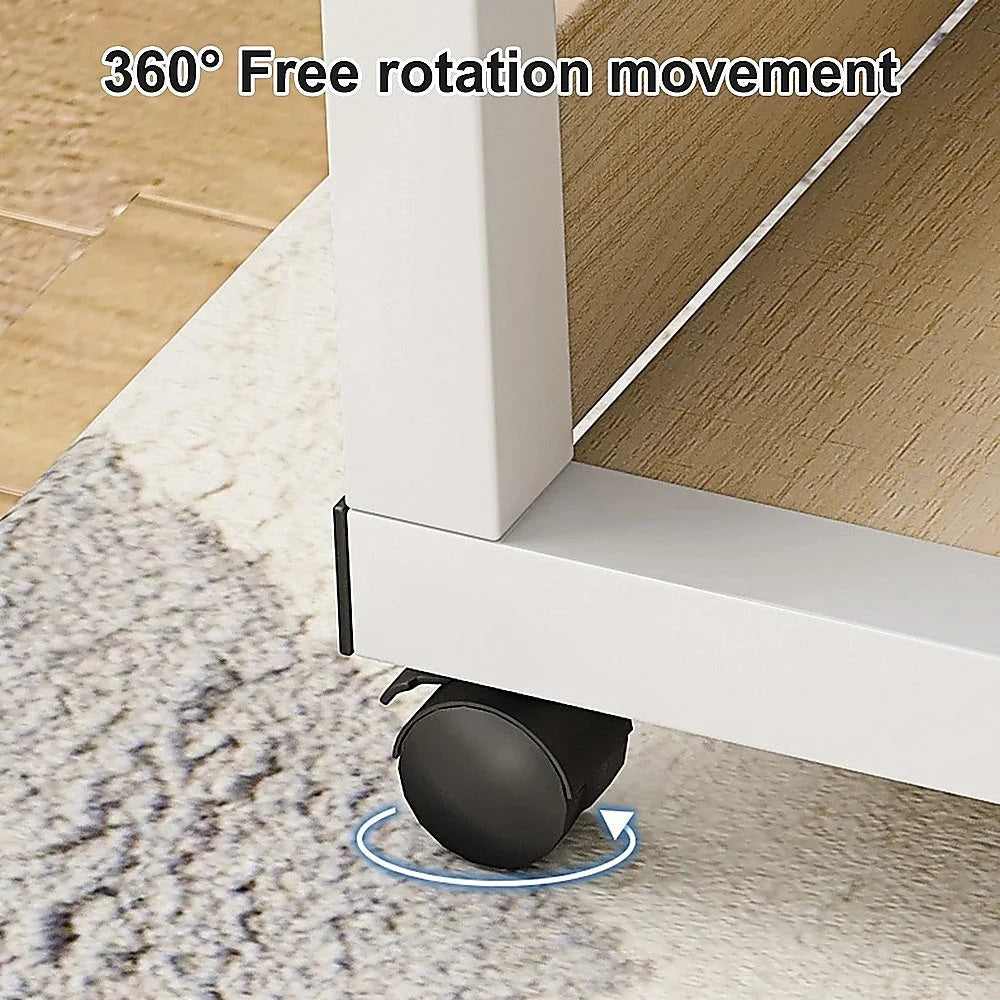 Height Adjustable Rolling Overbed Table – 60cm Mobile