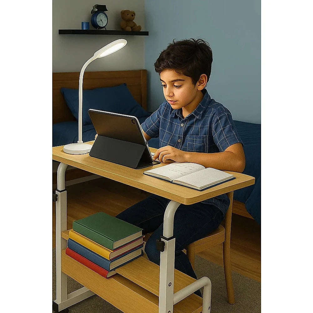 Height Adjustable Rolling Overbed Table – 60cm Mobile