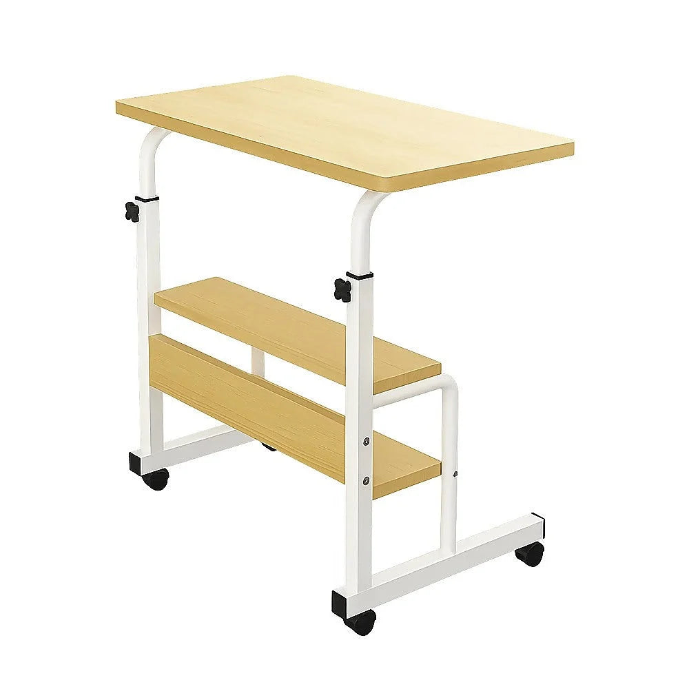 Height Adjustable Rolling Overbed Table – 60cm Mobile