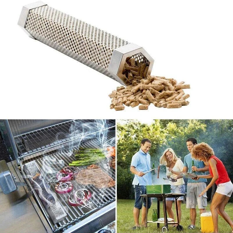 Hexagon Bbq Smoker Tube Stainless Steel Grill Accessory