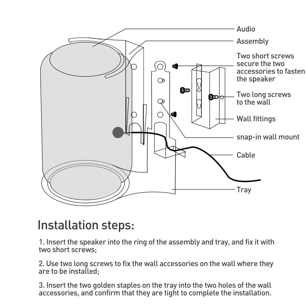 Hidden Wall Mount Bluetooth Speaker Bracket - Wireless