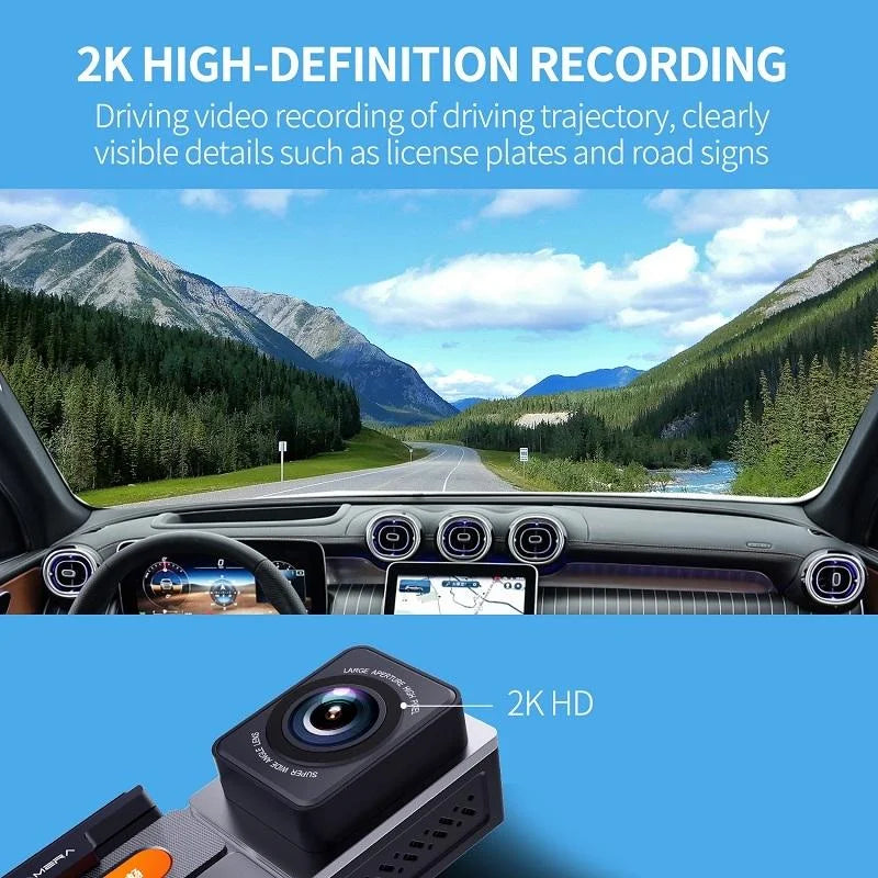 High Definition Car Wifi Dash Cam with Night Vision - 2k