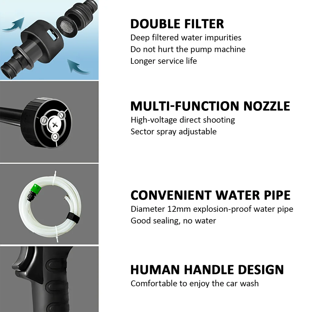 High Pressure Washer 3 in 1 Nozzle Portable Cordless