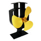 High-temp Metal Heat-powered Stove Fan - 3 Blades - Black