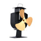 High-temp Metal Heat-powered Stove Fan - 3 Blades - Black