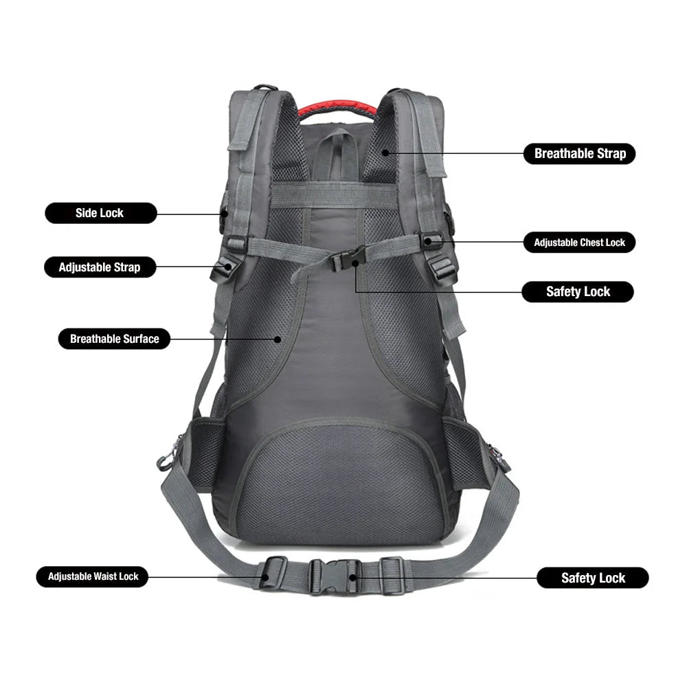 Hiking Backpack Waterproof 40L Outdoor Camping Trekking Bag