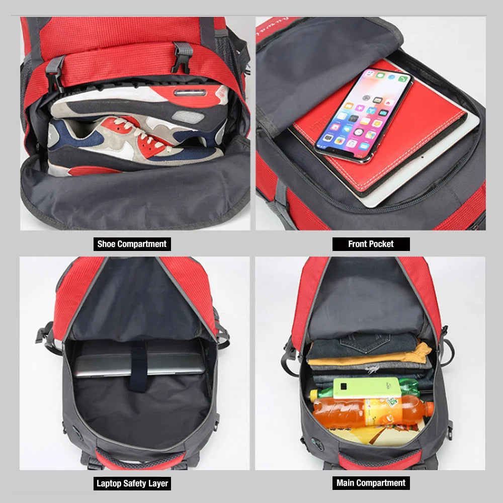 Hiking Backpack Waterproof 60L Outdoor Camping Trekking Bag