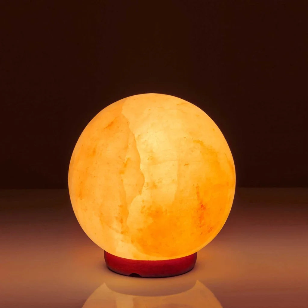 Himalayan Pink Salt Lamp 12V 12W 5’’ Ball Carved Rock