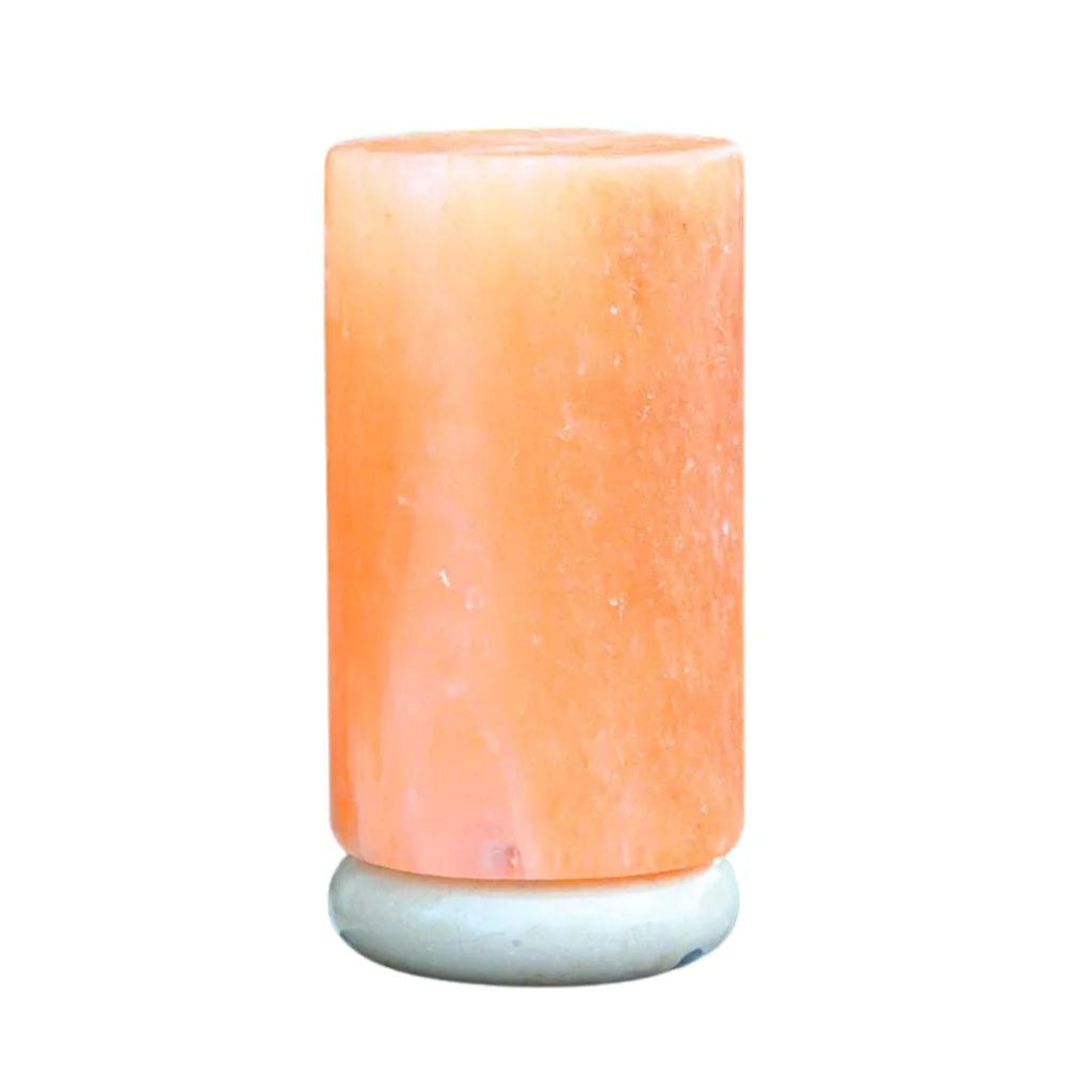 Himalayan Pink Salt Lamp 12V 12W Cylinder Carved Rock