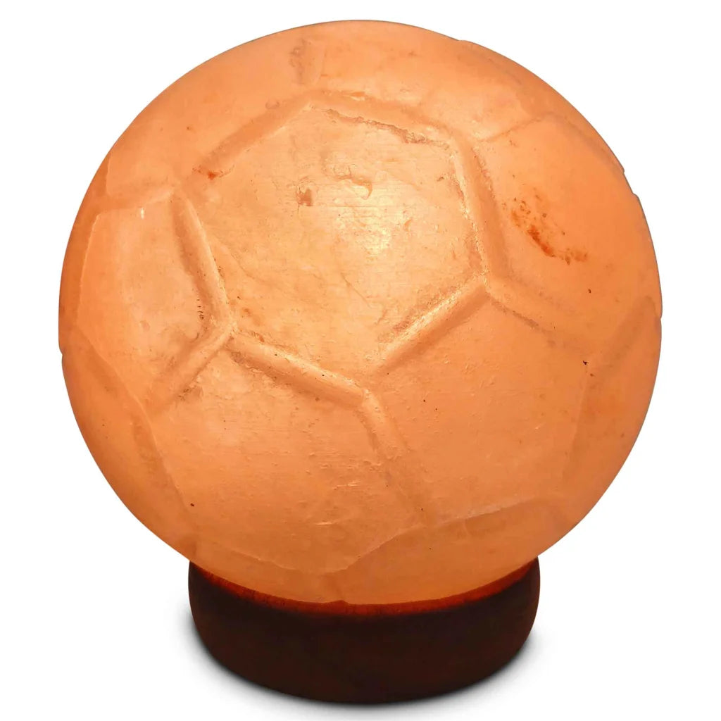 Himalayan Pink Salt Lamp 12V 12W Soccer Carved Ball Rock