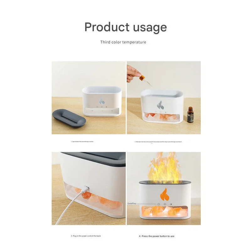 Himalayan Salt Stone Flame Aroma Diffuser & Humidifier - 7