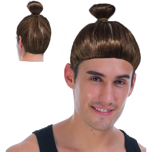 Hipster Trendy Hairstyle Adult Man Bun Wig Costume Hair