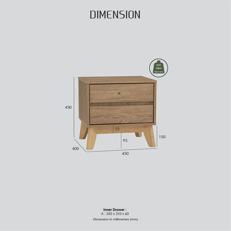 Hirado Bedside Table - Cocoa - Furniture