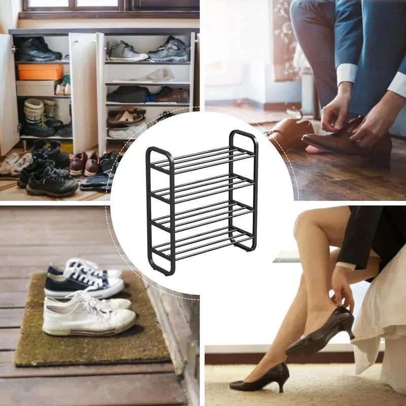Hivvago 4-Layer Shoe Rack – Compact Steel Frame Organizer