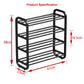 Hivvago 4-Layer Shoe Rack – Compact Steel Frame Organizer