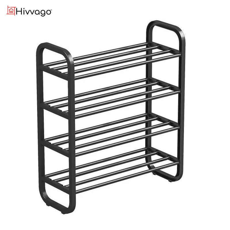 Hivvago 4-Layer Shoe Rack – Compact Steel Frame Organizer