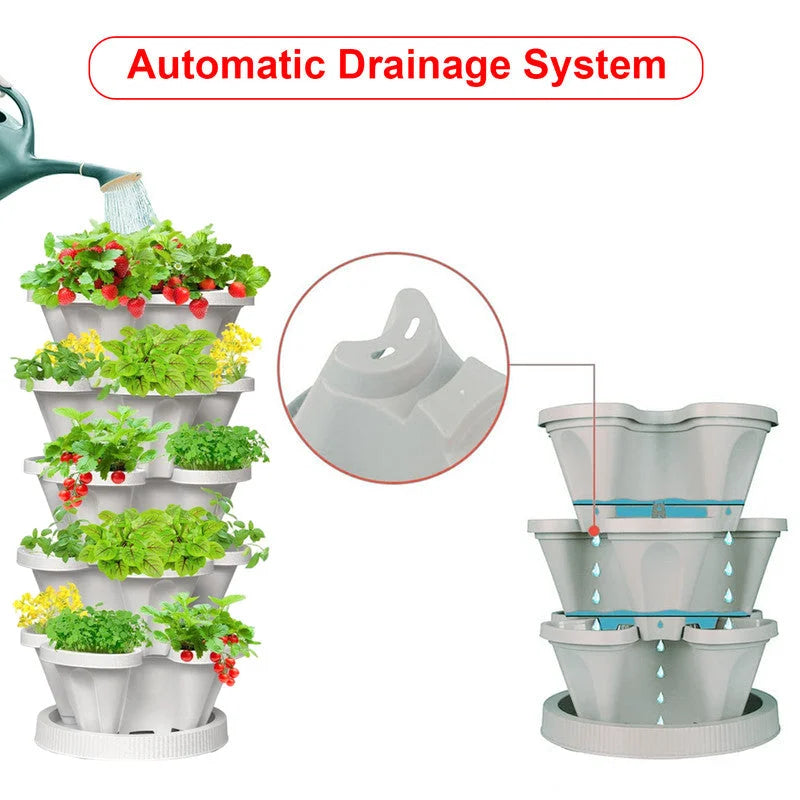 Hivvago 5-Tier Vertical Garden Planter – Stackable