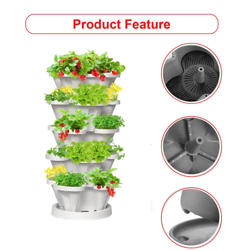 Hivvago 5-Tier Vertical Garden Planter – Stackable