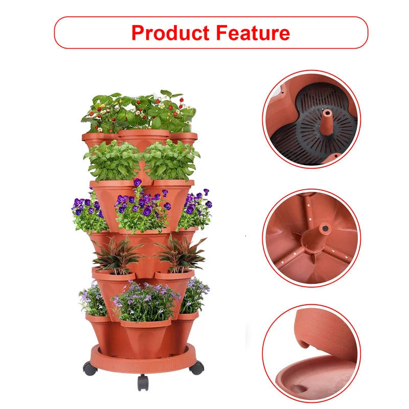 Hivvago 5-Tier Vertical Garden Planter – Stackable