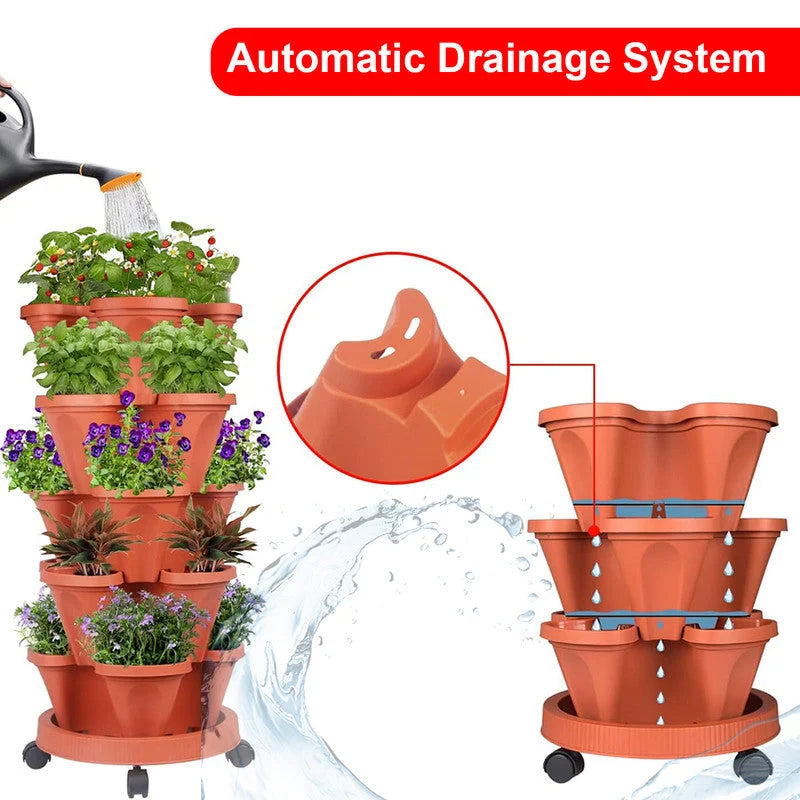 Hivvago 5-Tier Vertical Garden Planter – Stackable