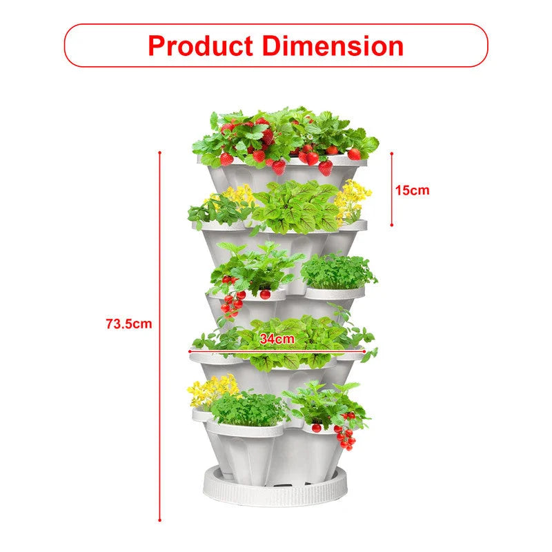 Hivvago 5-Tier Vertical Garden Planter – Stackable