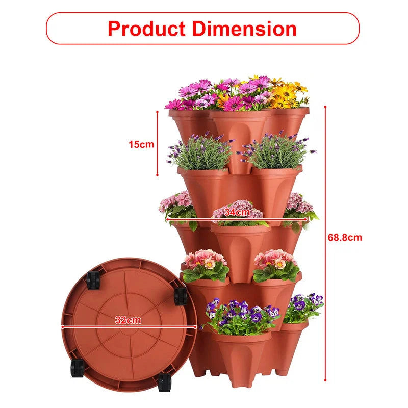 Hivvago 5-Tier Vertical Garden Planter – Stackable