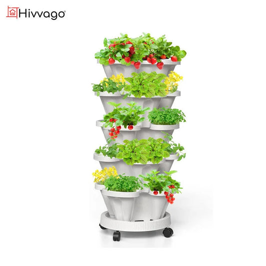Hivvago 5-Tier Vertical Garden Planter – Stackable