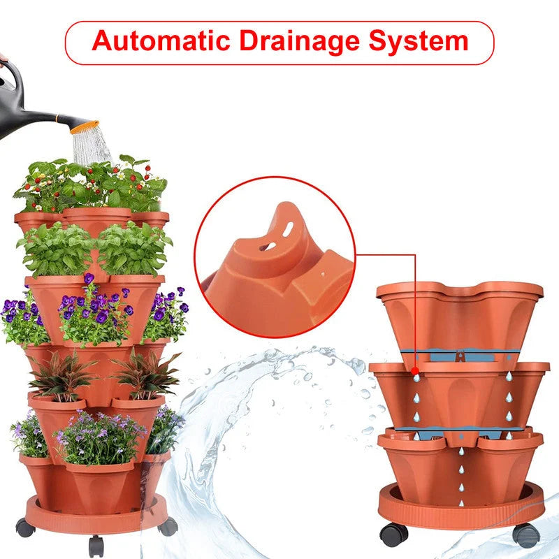 Hivvago 5-Tier Vertical Garden Planter – Stackable
