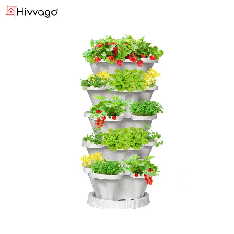 Hivvago 5-Tier Vertical Garden Planter – Stackable