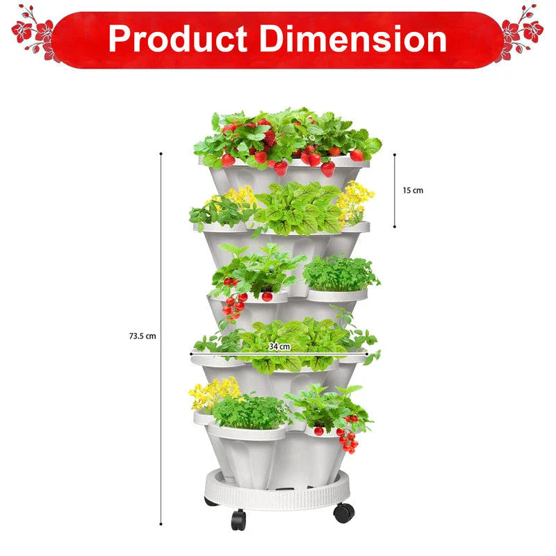 Hivvago 5-Tier Vertical Garden Planter – Stackable