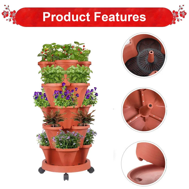 Hivvago 5-Tier Vertical Garden Planter – Stackable