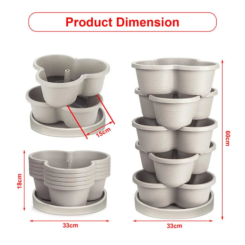 Hivvago 5-Tier Vertical Garden Planter – Stackable