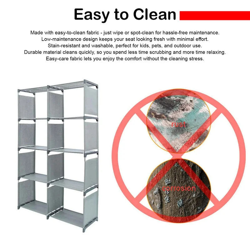 Hivvago 8 Grid Storage Rack Bookshelf Organizer Lightweight
