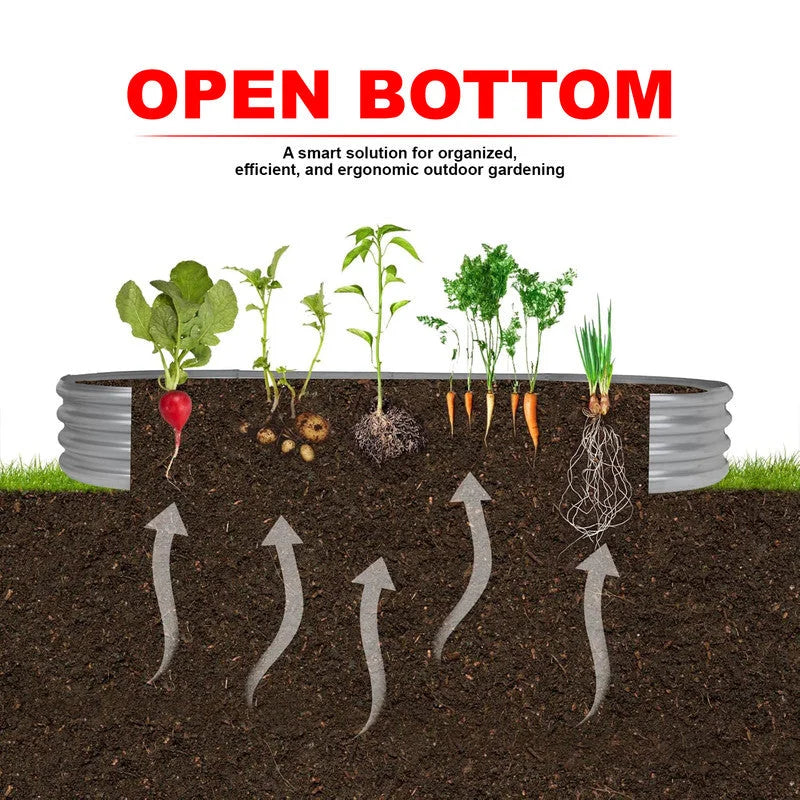 Hivvago Raised Garden Bed – Galvanized Steel Planter Box